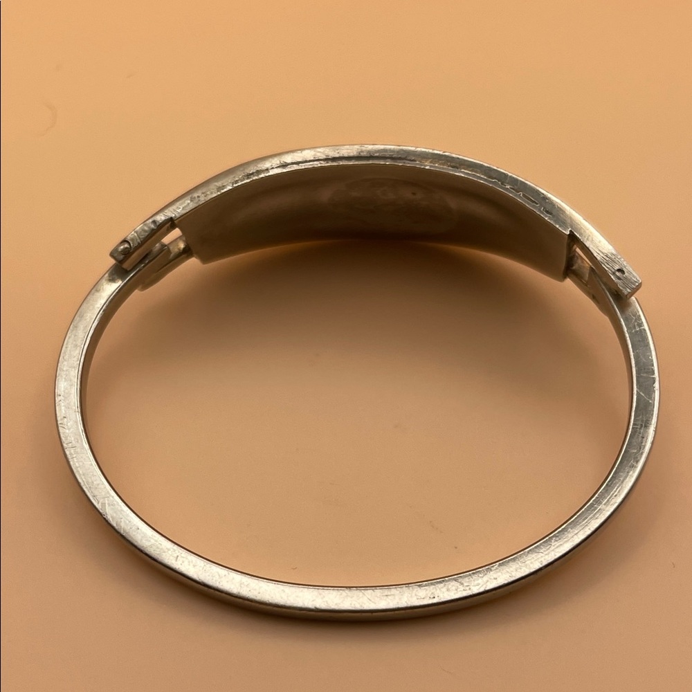 Silver and Pink Abalone Shell Bracelet M70 - Picture 4 of 10
